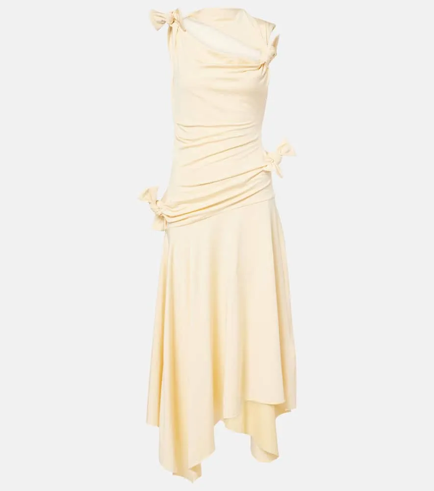 Acne Studios Cutout asymmetric jersey midi dress