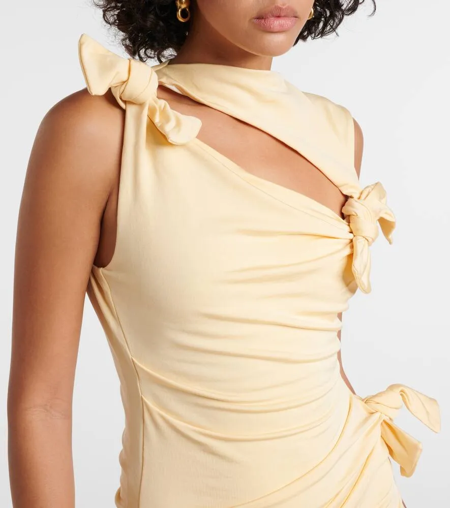 Acne Studios Cutout asymmetric jersey midi dress