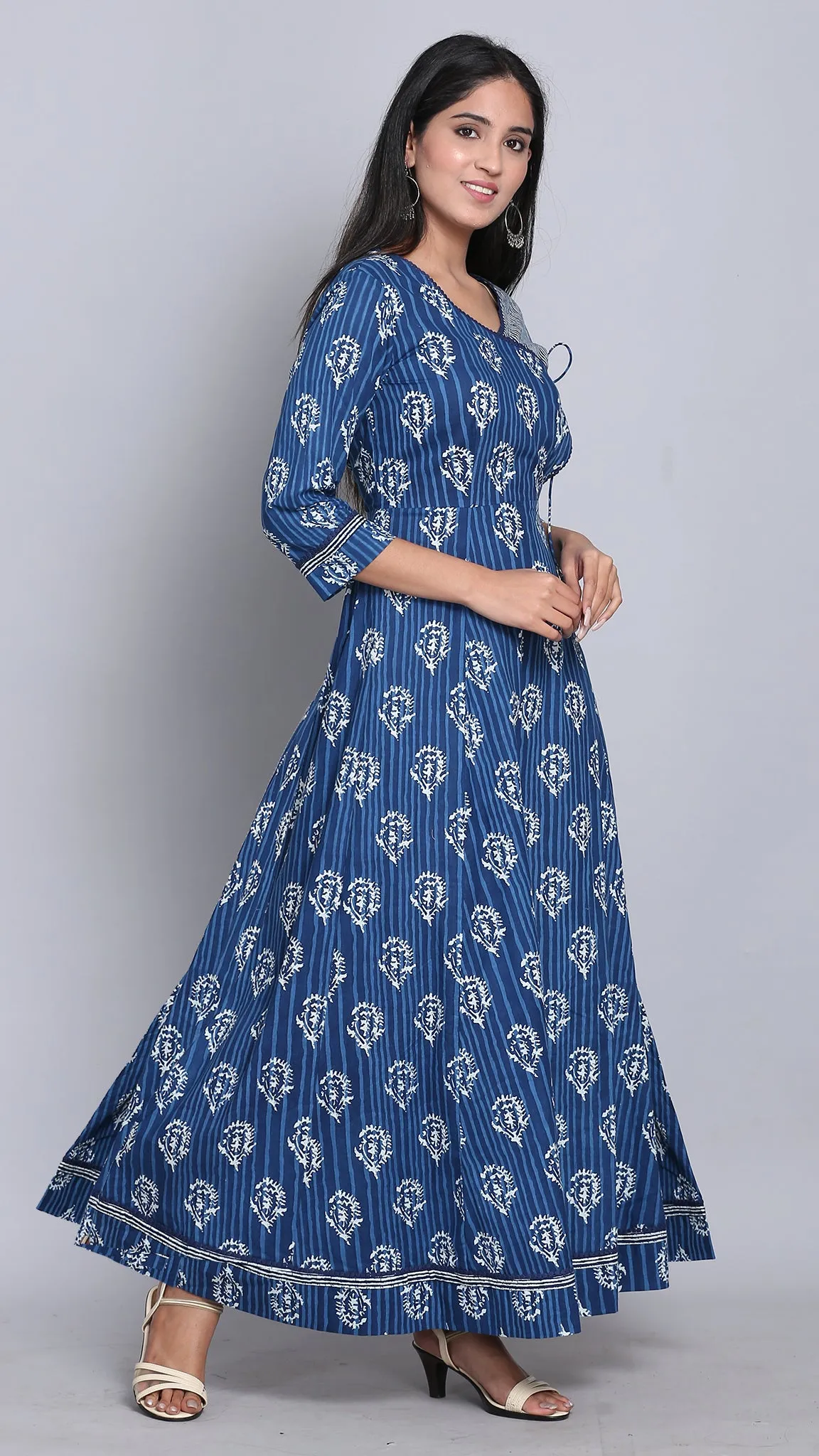 Angrakha front full length dress
