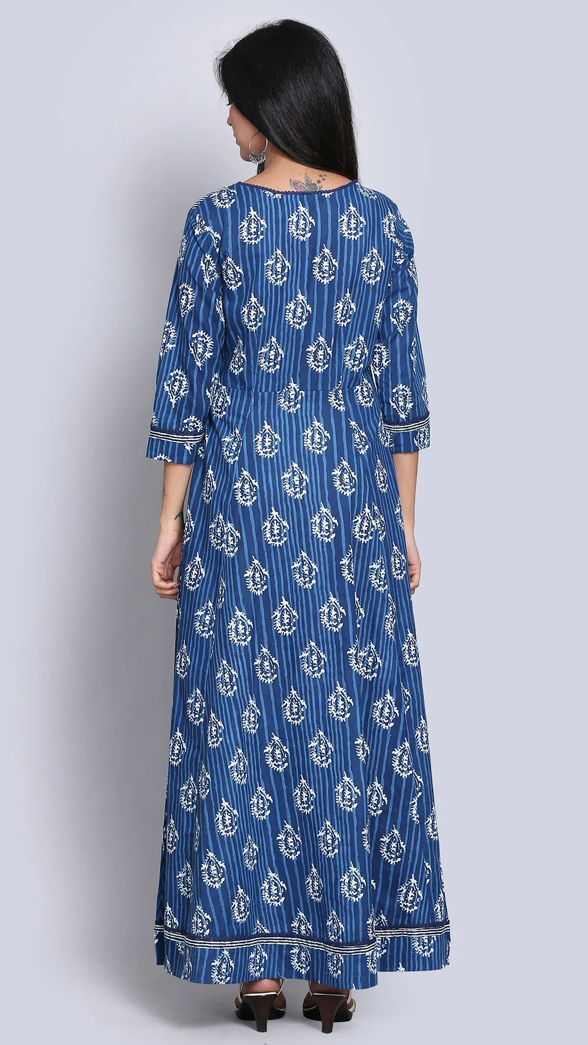 Angrakha front full length dress