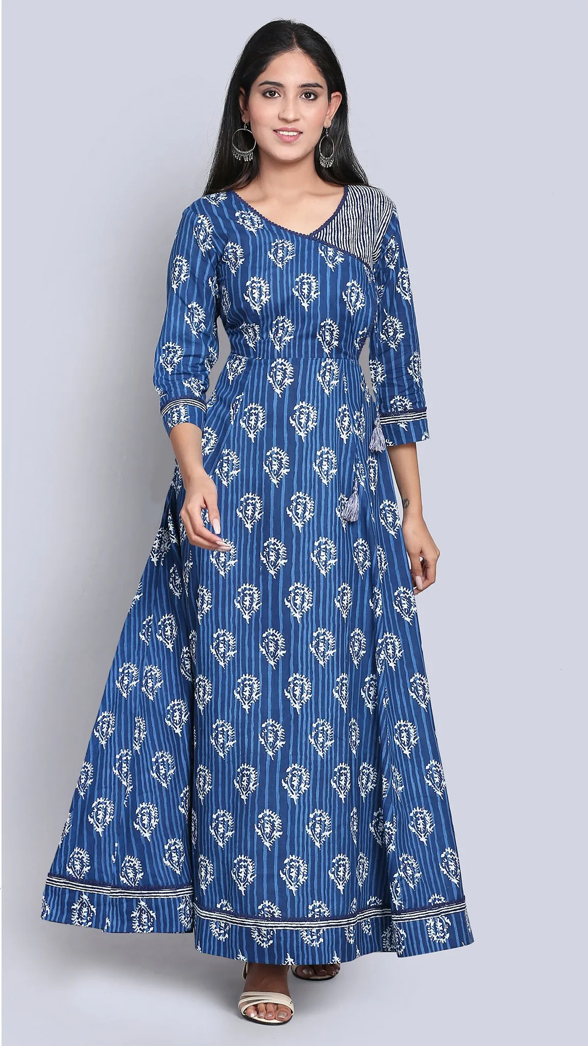 Angrakha front full length dress