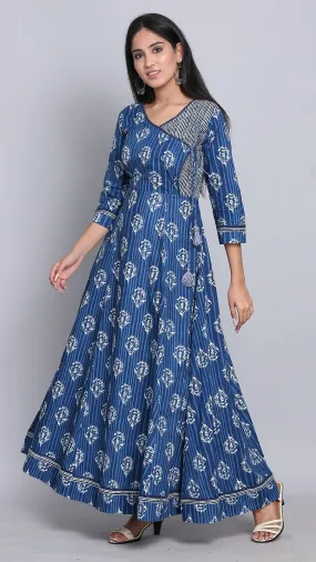 Angrakha front full length dress