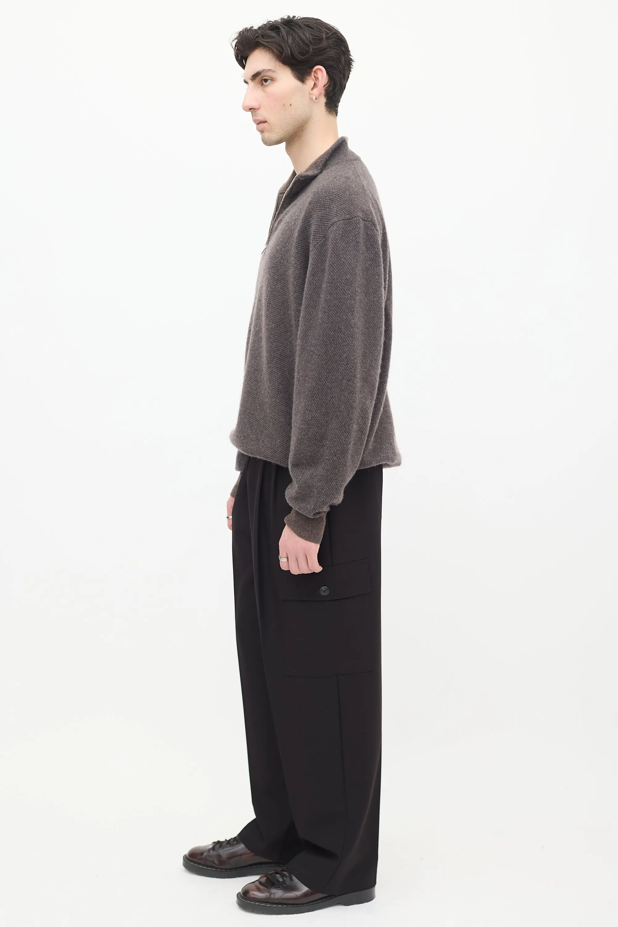 Brown Cashmere Roadster Pull Sweater