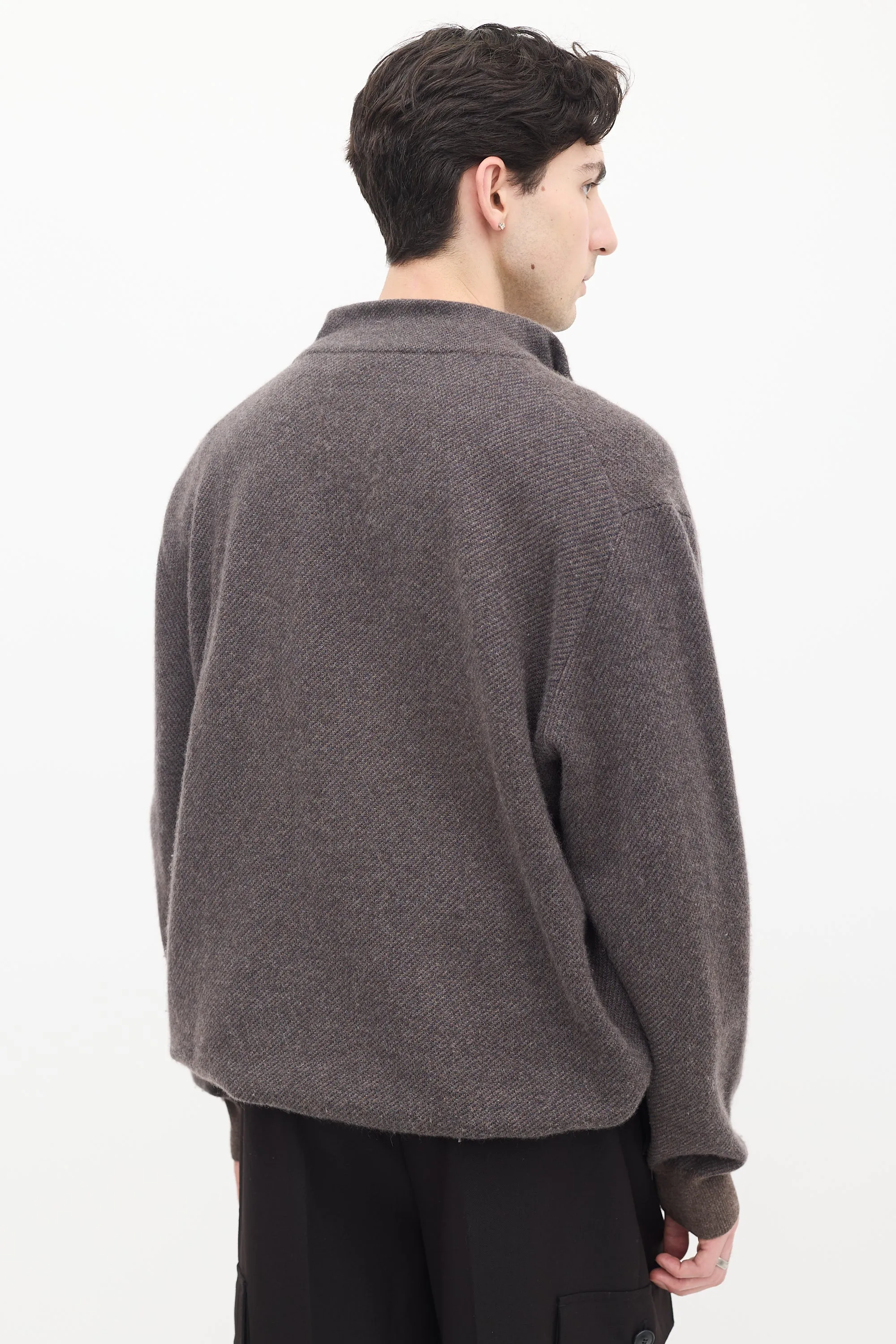 Brown Cashmere Roadster Pull Sweater