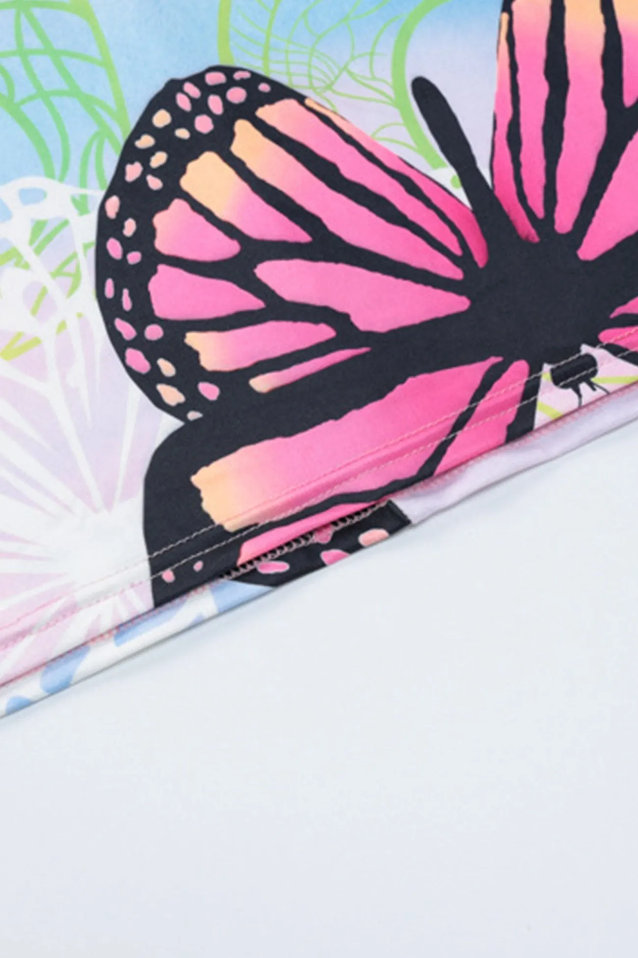 Butterfly Print Tie-back Pack Hip Dress