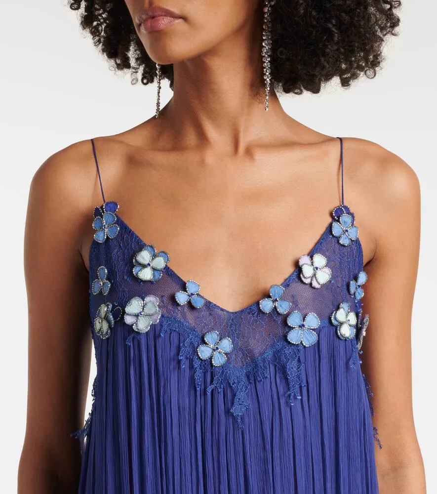 Costarellos Kenda embellished chiffon maxi dress