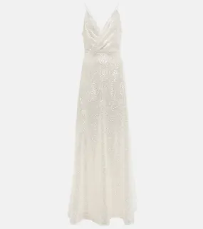 Costarellos Kristina sequined tulle gown