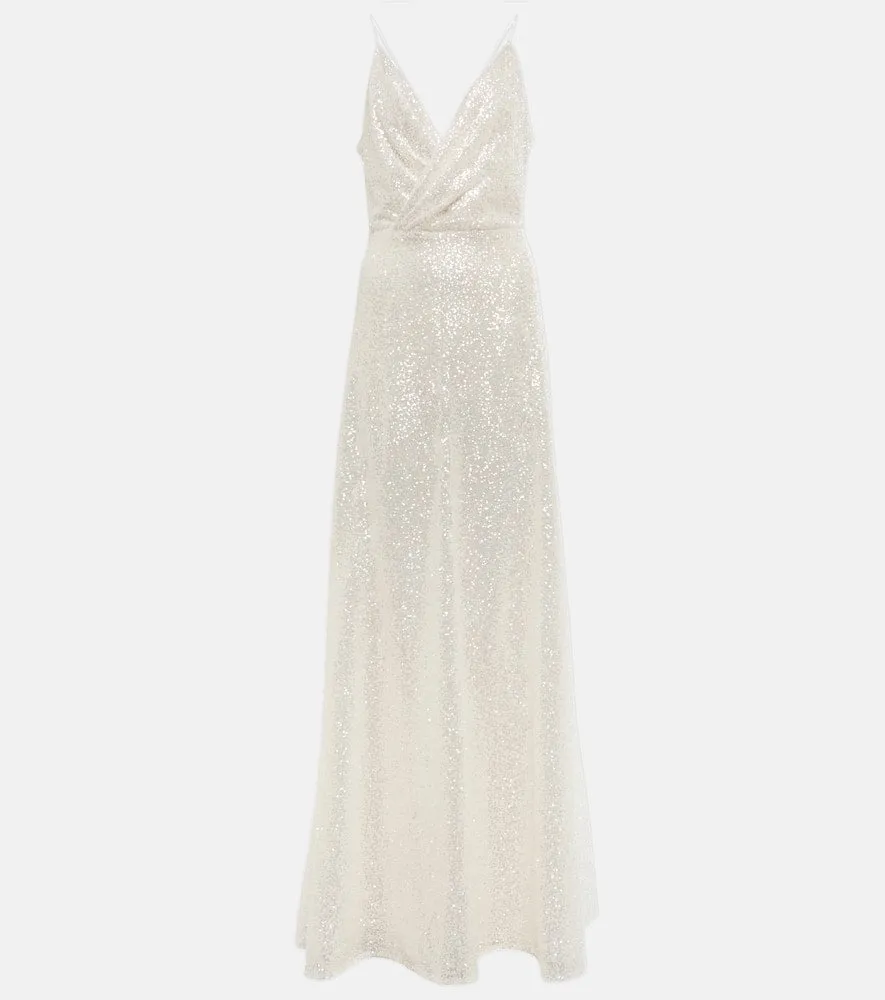 Costarellos Kristina sequined tulle gown