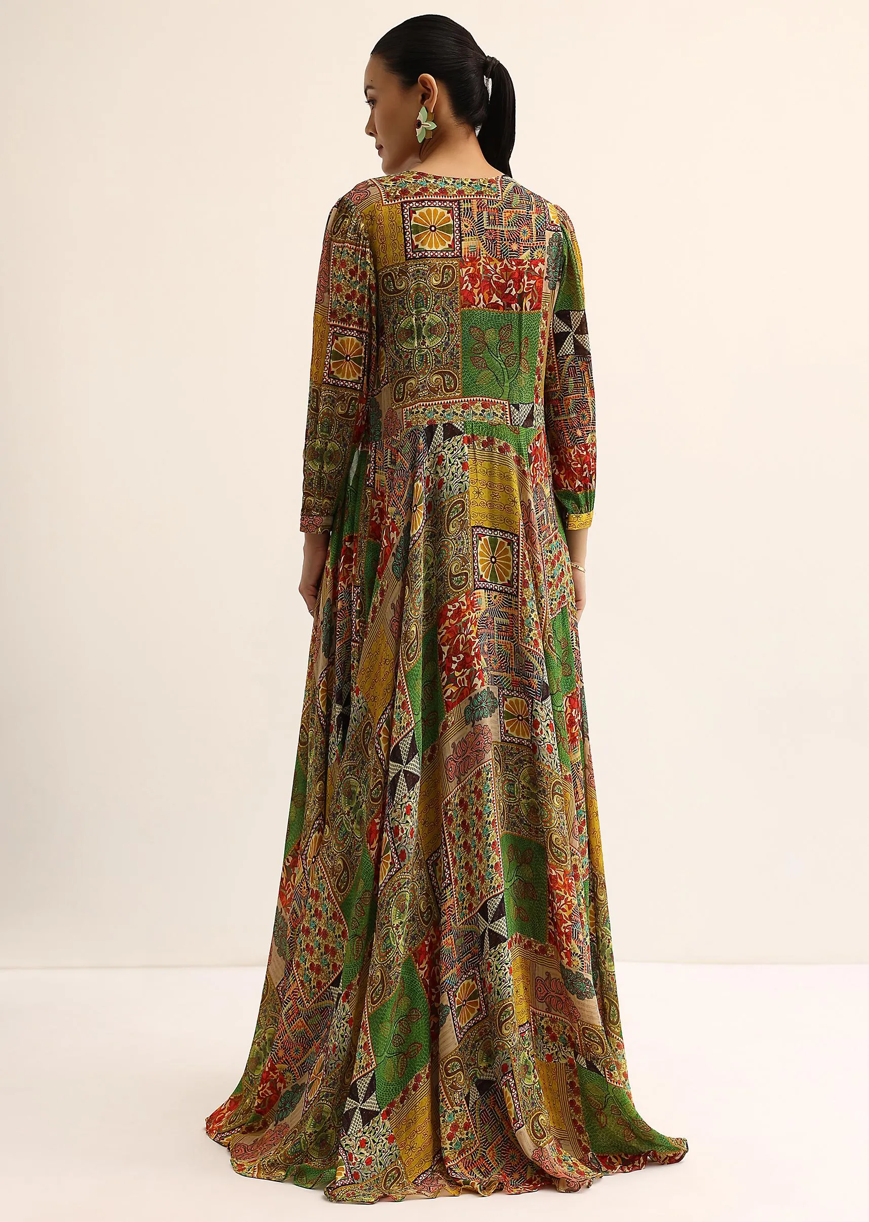 Green Crop Top And Palazzo Set