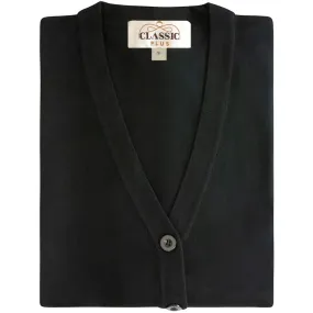 Mens Classic Cotton Buttoned Black Sweater