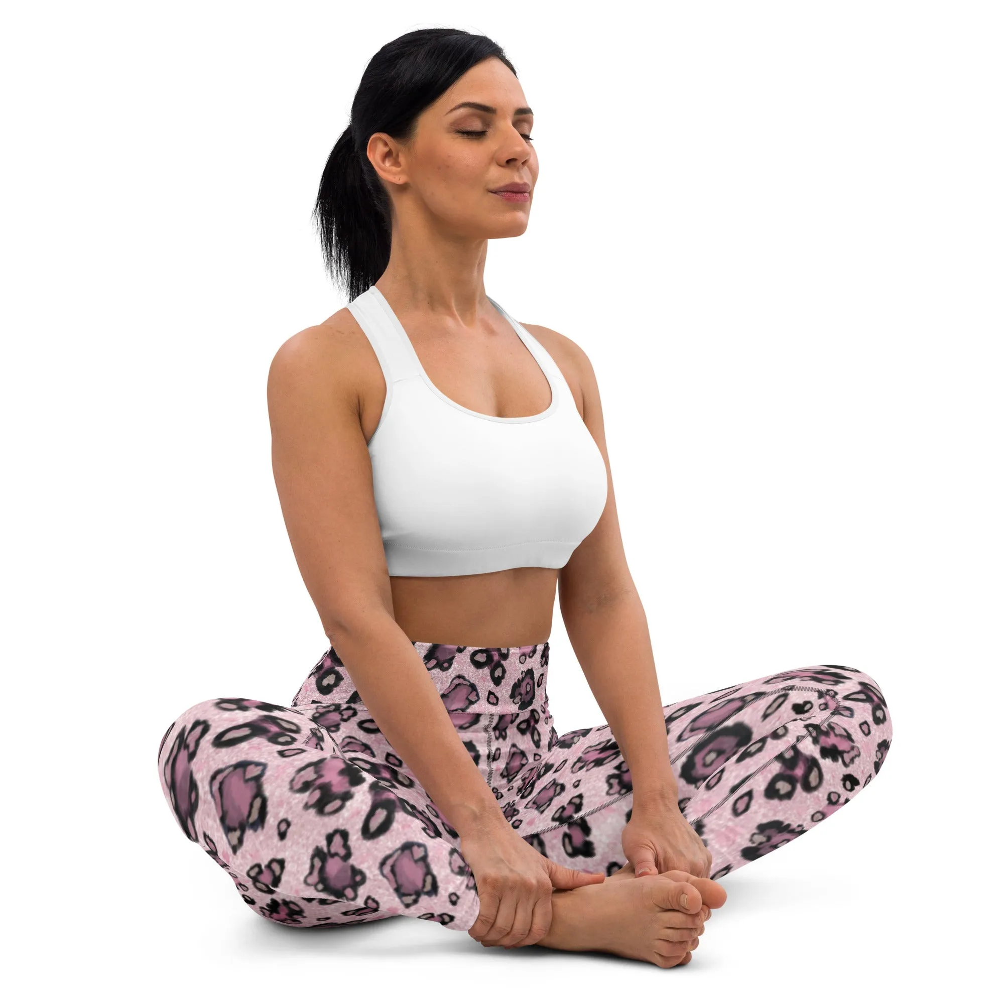 Pink Leopard Spots Yoga Leggings
