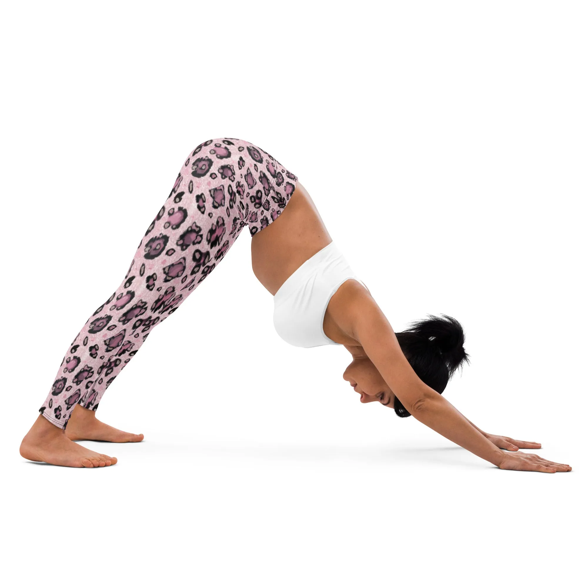 Pink Leopard Spots Yoga Leggings