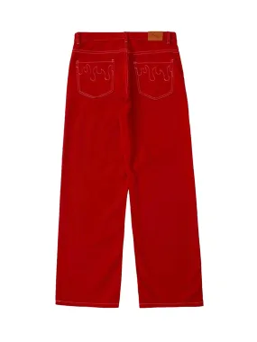 Sneakerhill Solid Color Casual Jeans -1224