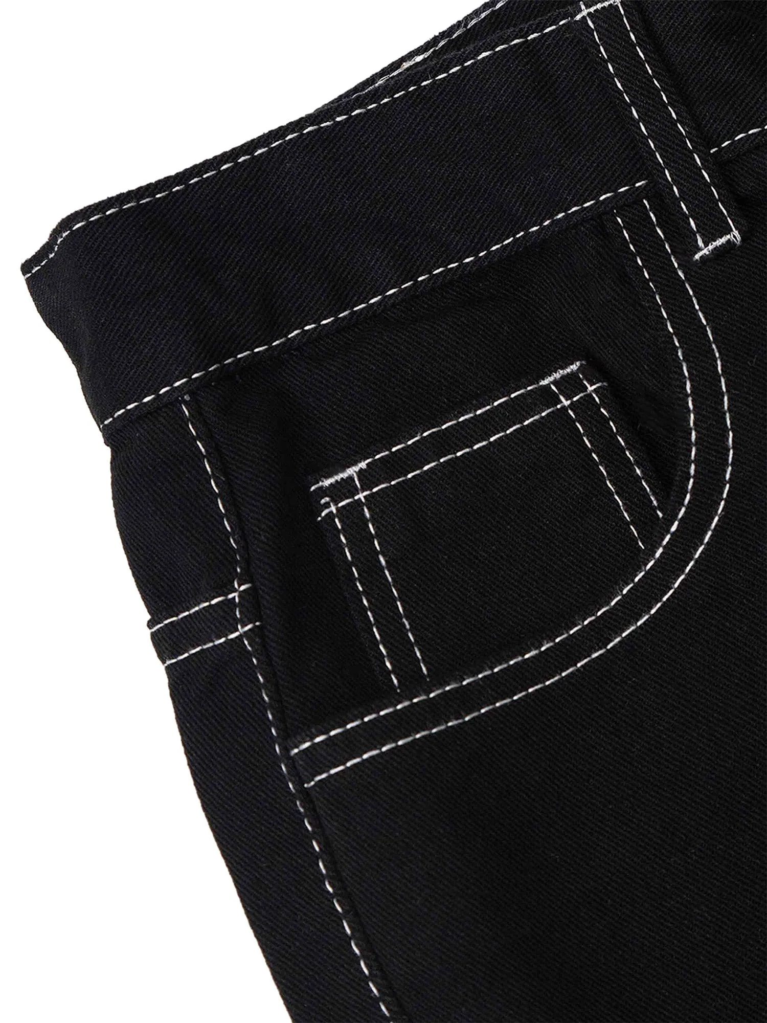 Sneakerhill Solid Color Casual Jeans -1224