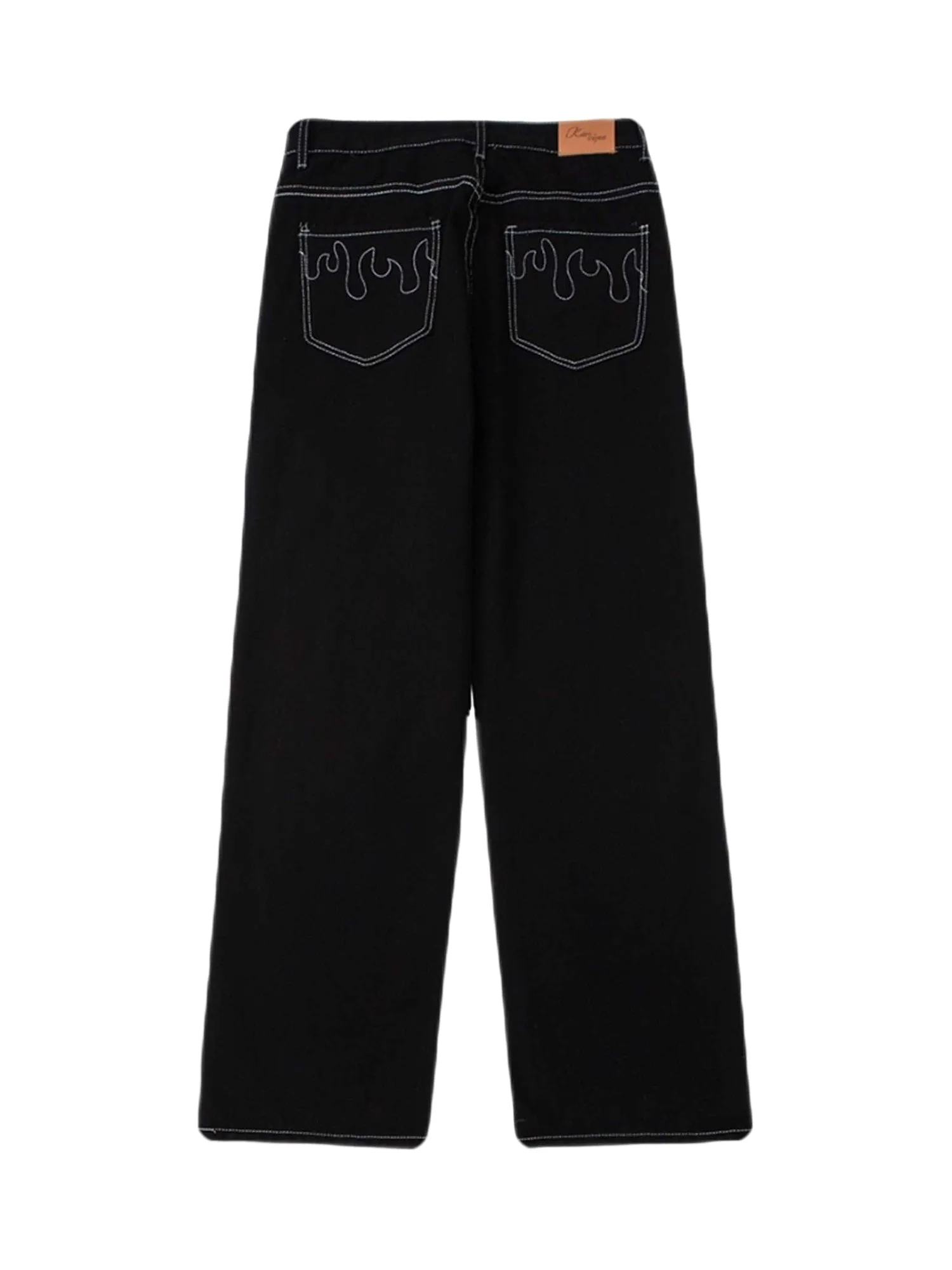 Sneakerhill Solid Color Casual Jeans -1224