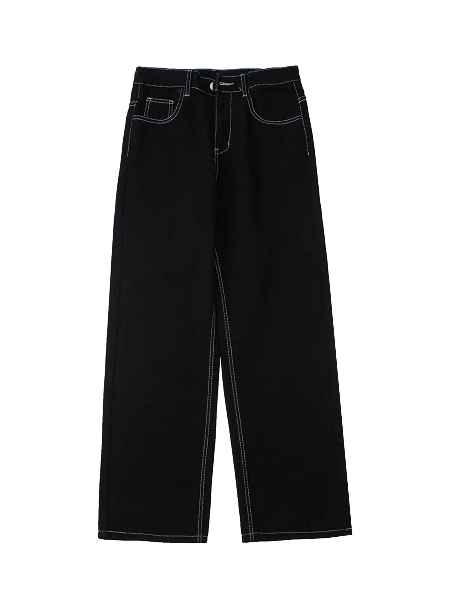 Sneakerhill Solid Color Casual Jeans -1224