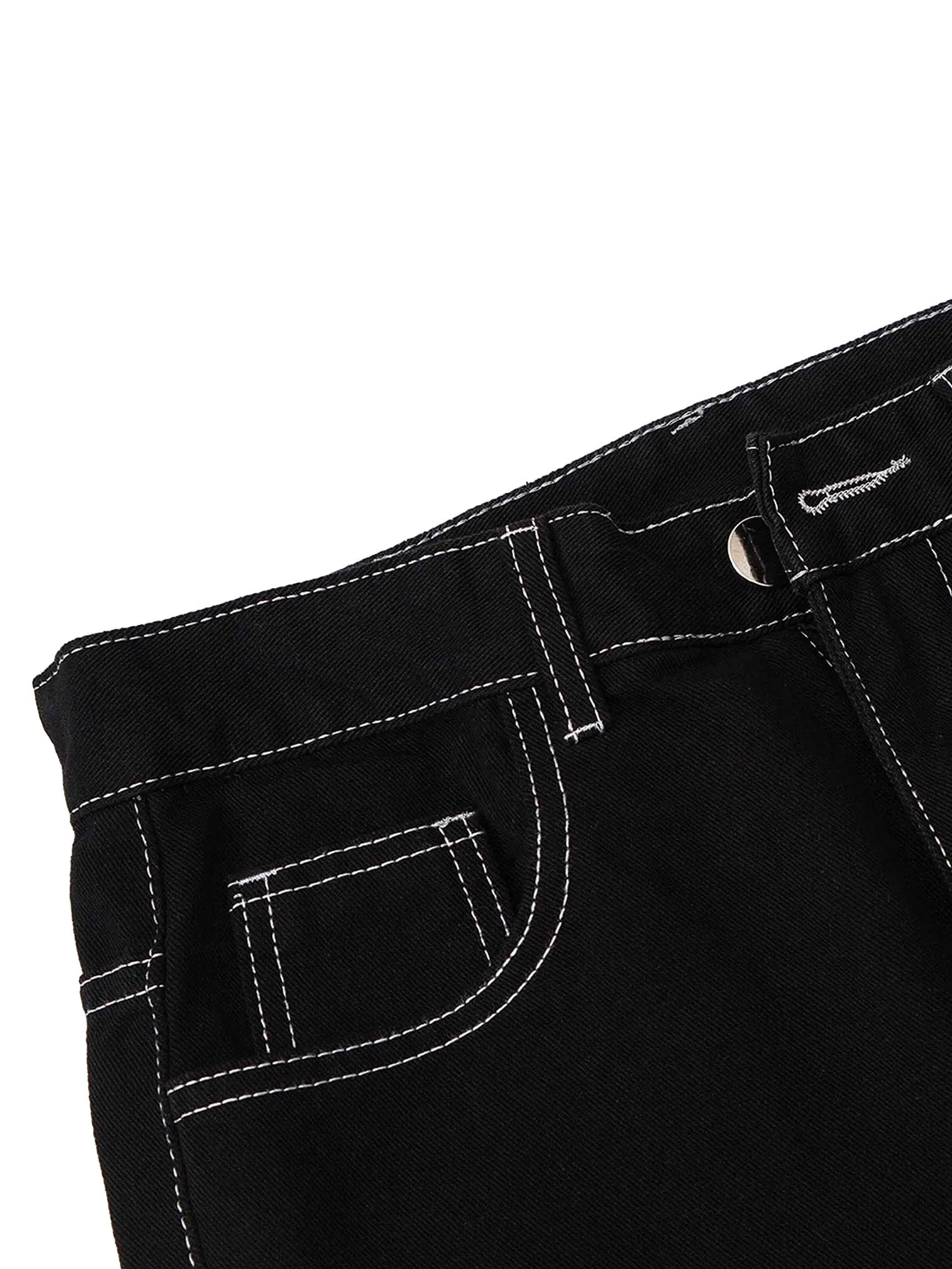 Sneakerhill Solid Color Casual Jeans -1224