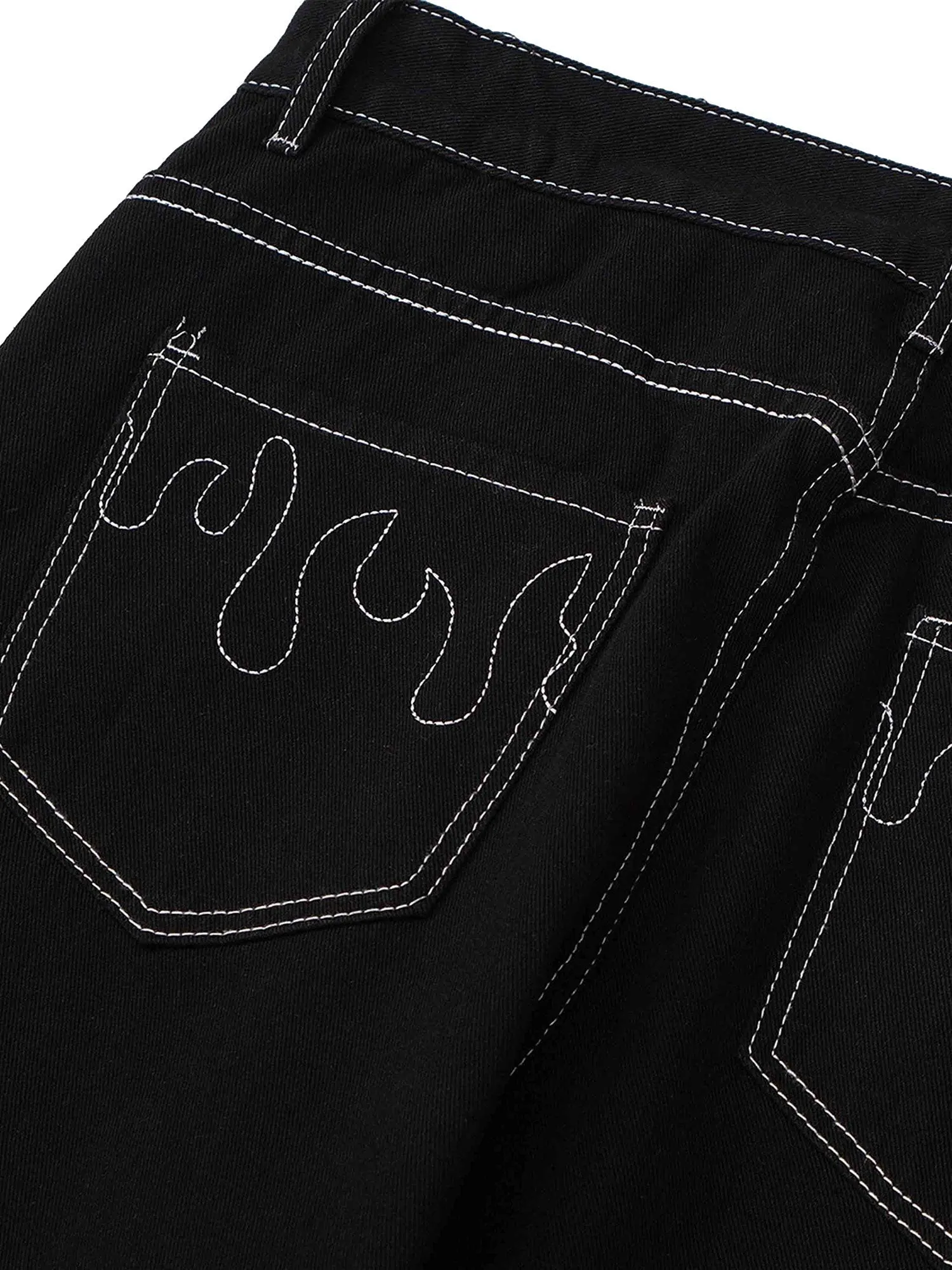 Sneakerhill Solid Color Casual Jeans -1224