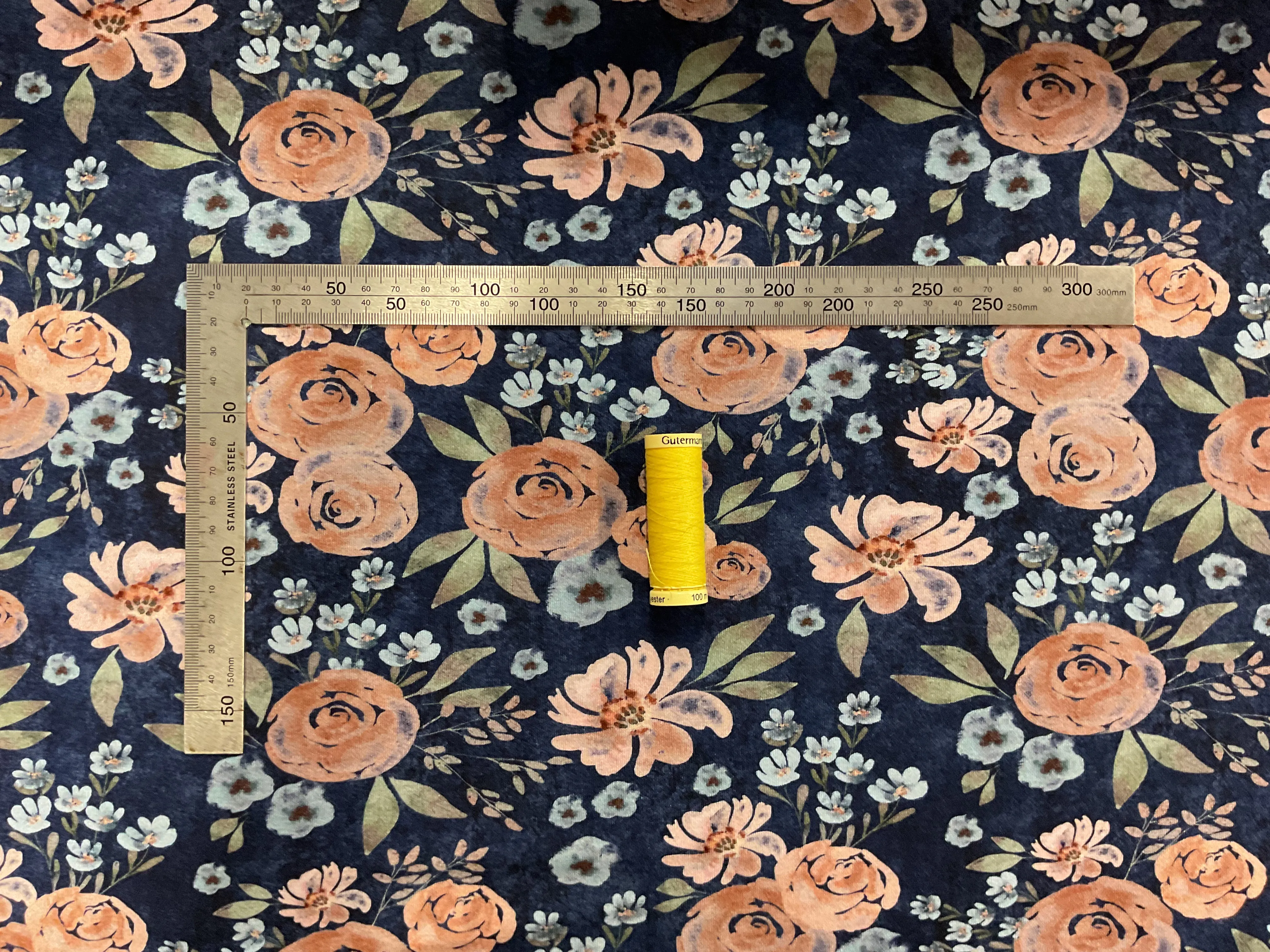 Vintage Floral Navy BAMBOO Jersey